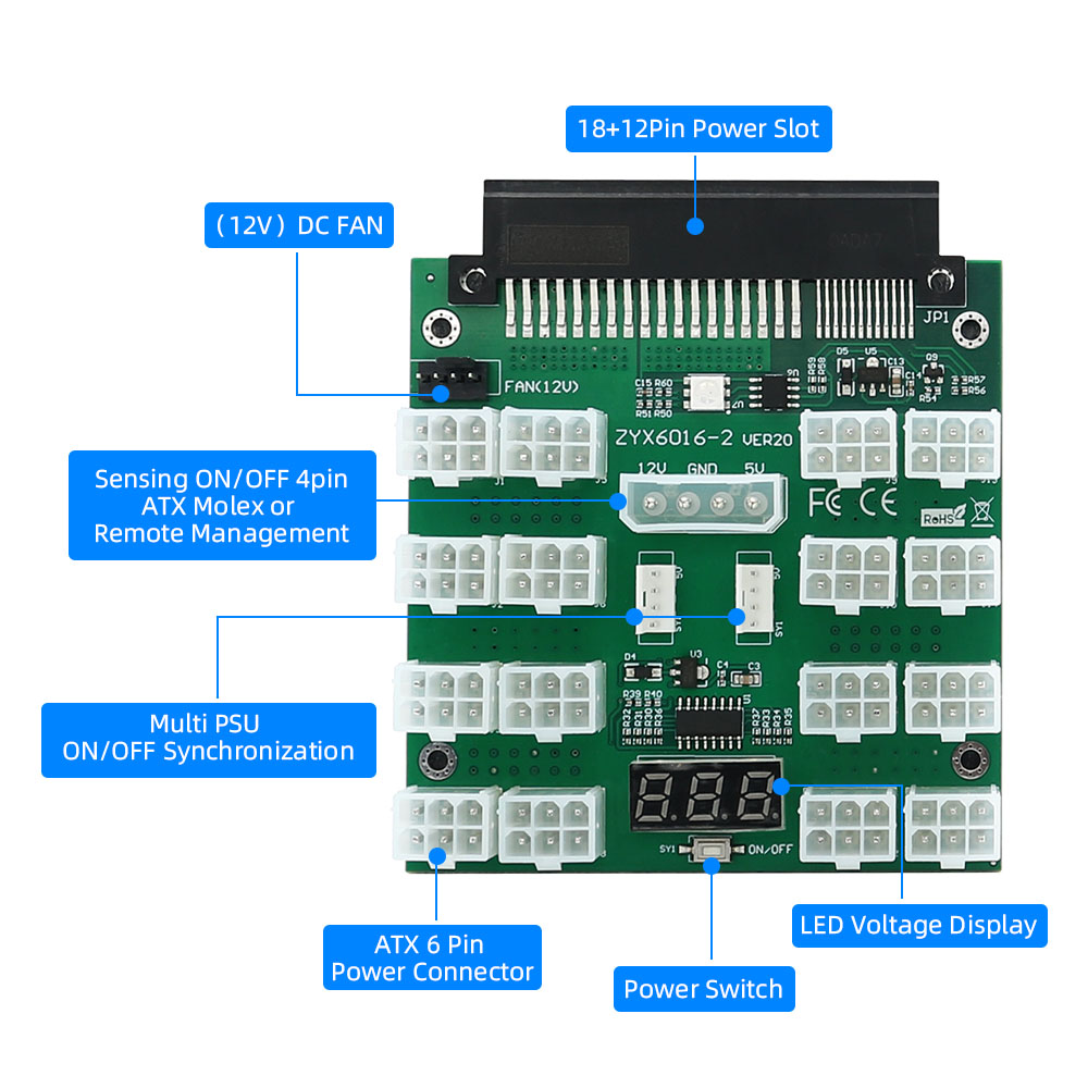 브레이크 아웃 보드 Dell 750W 1100W 200 - 2000W Atx Mining Power Supply 리뷰 및 가격